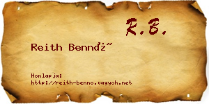 Reith Bennó névjegykártya